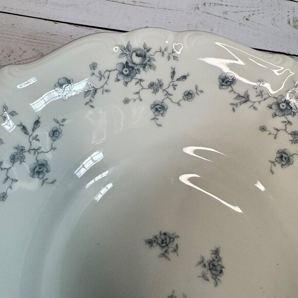 Johann Haviland Blue Garland 8" Vegetable Serving Bowl Germany Platinum Trim Vtg - Picture 4 of 10